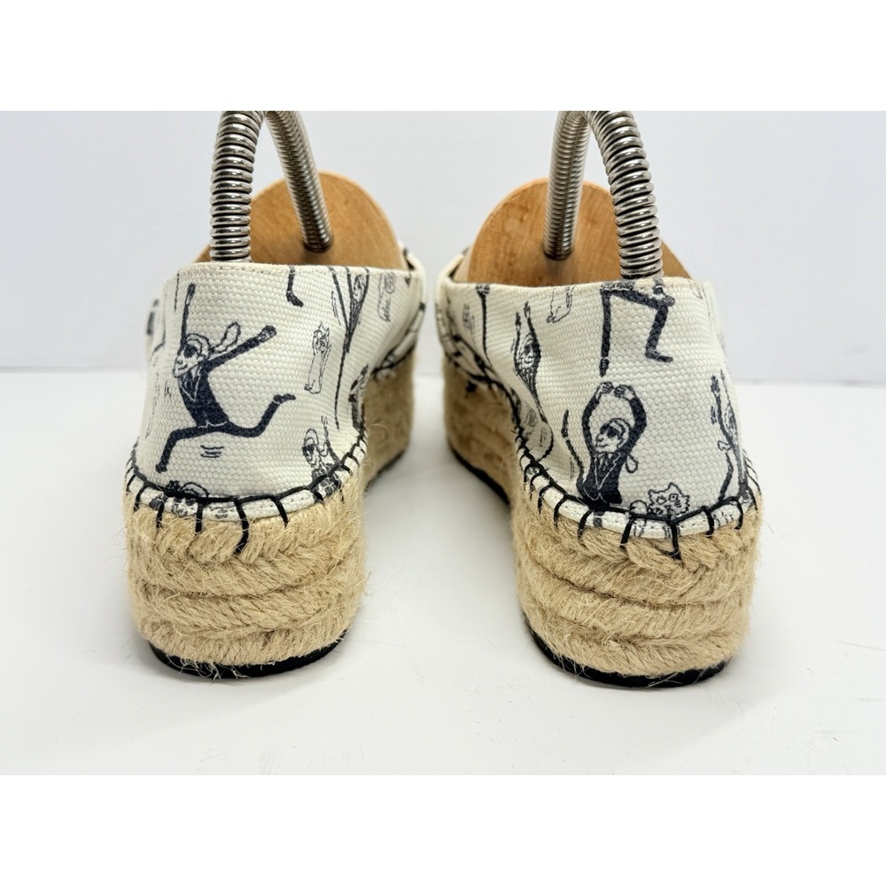Karl Lagerfeld Paris Antibes7 Women 6.5 Cream Canvas Platform Espadrilles - Picture 8 of 11